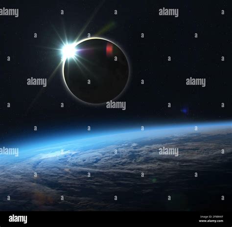 A Total Eclipse Of The Sun Natural Phenomenon When Moon Passes Between