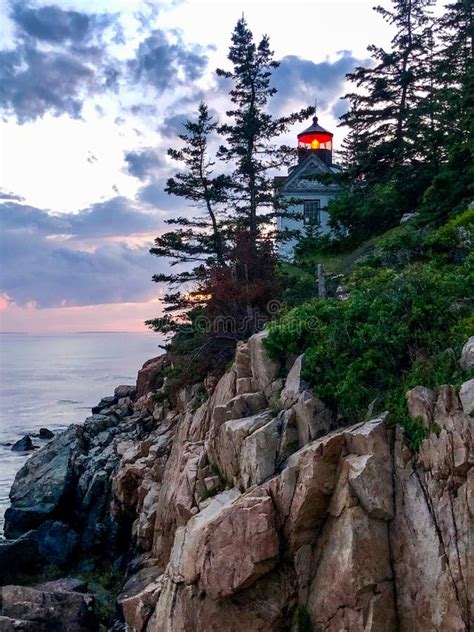 Bass Harbor Lighthouse At Acadia National Park In Maine Stock Image