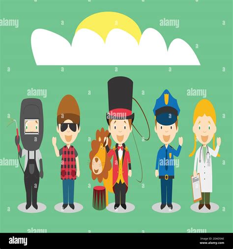 Kids Vector Characters Collection Set Of 80 Different Professions In