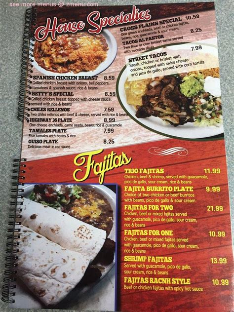 Online Menu Of Mexico City Cafe Restaurant Cross Plains Texas 76443