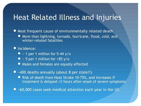 Heat Related Illness and Injuries