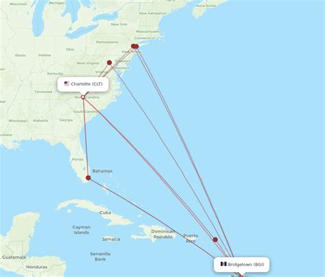 All Flight Routes From Charlotte To Bridgetown Clt To Bgi Flight Routes