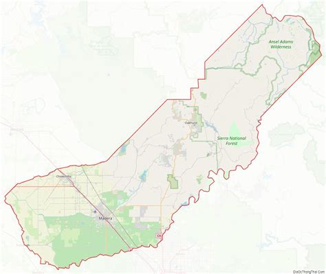 Map of Madera County, California - Thong Thai Real