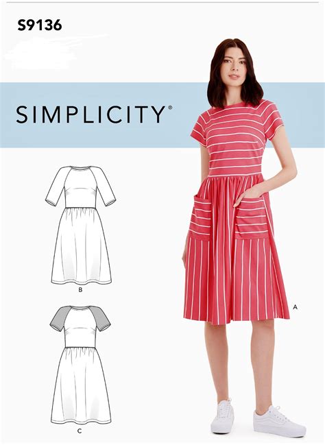 Sewing Pattern Women S Easy Dress Pattern Raglan Sleeve Etsy Casual