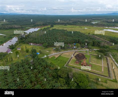 Aerial View Of Muara Takus Temple In Riau Province Indonesia Stock