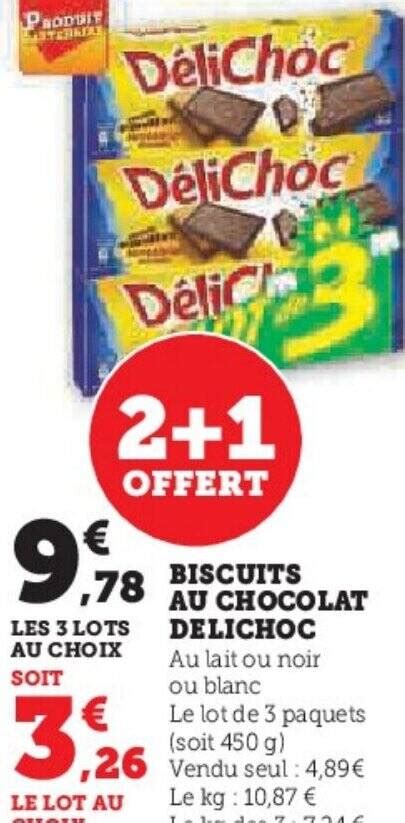 Promo Biscuits Au Chocolat Delichoc Chez Super U