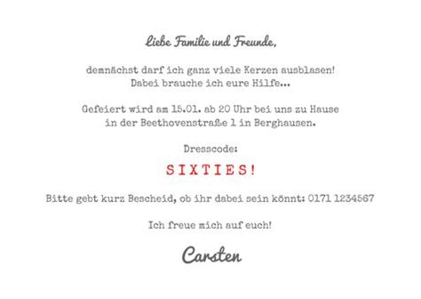 Einladung Zum Geburtstag Sixties Party Send A Smile