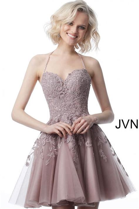 Jovani Jvn Short Fit Flare Homecoming Dress Cocktail Lace Tulle