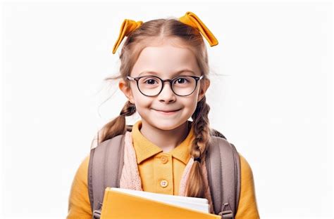 premium ai image small student child isolated  white background
