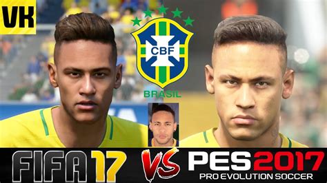 Fifa Vs Pes Vs Real Life Brazil Player Faces Comparison Neymar