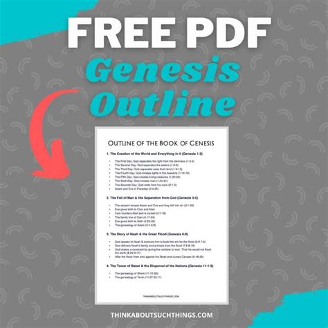 Outline Of Genesis Basic And Detailed Outlines With Free Pdf Free