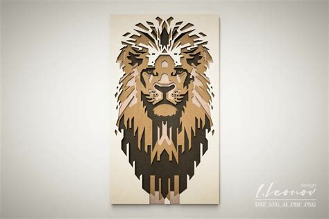 Multilayer Laser Cut File Lion Dxf File Svg Ai