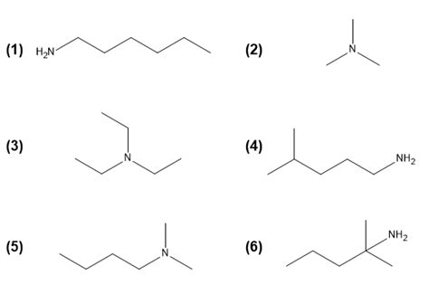 Choose Five That Represent Compounds Of Formula C6h15n From The F