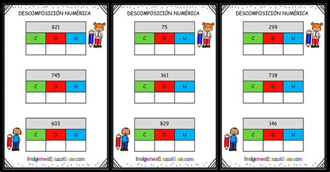 DESCOMPONEMOS NÚMEROS DE 3 CIFRAS EN CENTENAS DECENAS Y UNIDADES