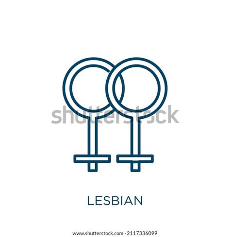 Lesbian Icon Thin Linear Lesbian Outline Stock Vector Royalty Free 2117336099 Shutterstock