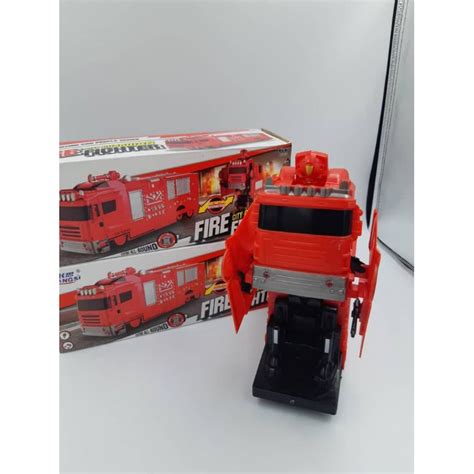 Free Battery Fire Truck Robot Toys Car For Kids Lori Bomba Shopee