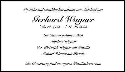 Gerhard Wagner Gemeinsam Gedenken