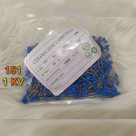 Jual 1 000 Pcs Kapasitor Keramik 151 1kv Capacitor Ceramic 150 Pf 1 Kv