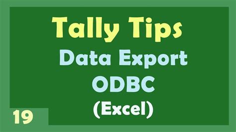 Tally Data Export To Excel Using Odbc How To Export Tally Data Into