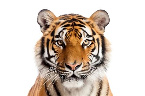 Premium AI Image | Tiger Face Shot Isolated on White Background ...