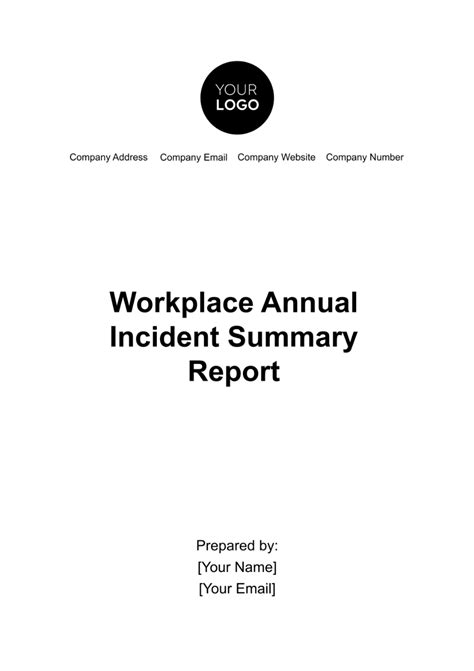 Free Workplace Annual Incident Summary Report Template Edit Online