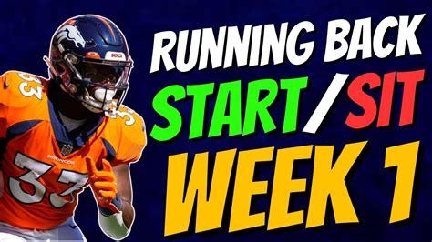 Week 1 MUST START Or SIT Running Backs Fantasy Football Start Em Sit