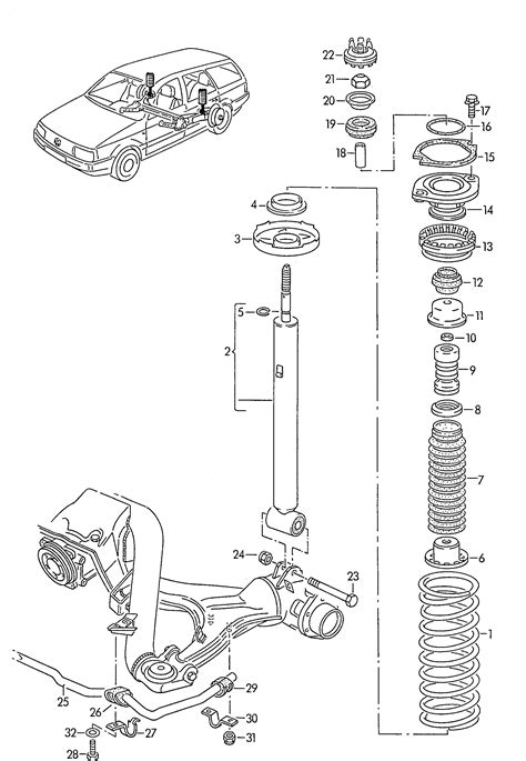 Volkswagen Passat Syncro 1990 1993 Anti Roll Bar Suspension Vag Etka Online