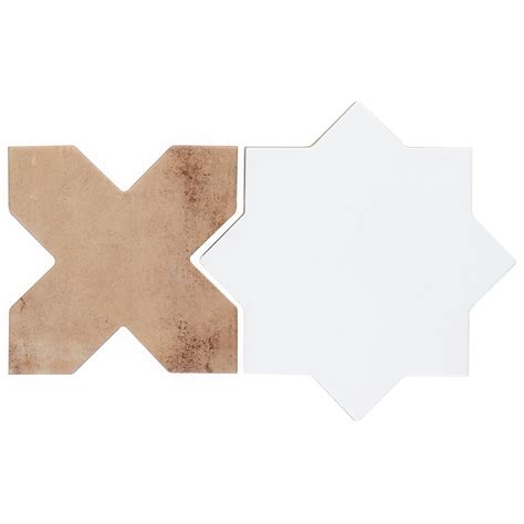 Sample Parma White Polished Star And Cotto Brown Matte Cross