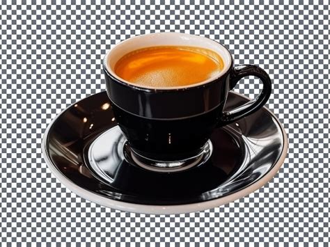 Premium Psd Fresh Hot Coffee In Black Cup Isolated On Transparent