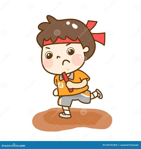 Cartoon Kids Running Characters Vector. Stock Illustration ...