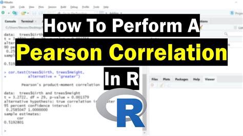 How To Perform A Pearson Correlation Test In R Youtube