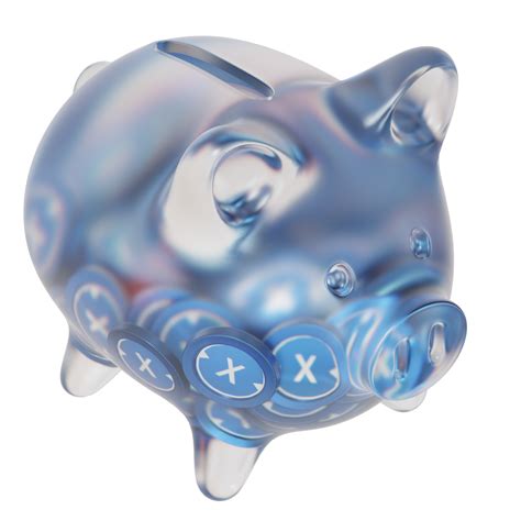 Free Xdc Network Xdc Clear Glass Piggy Bank With Decreasing Piles Of