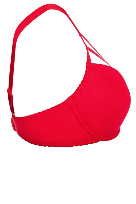 Axami V 7121 Underwired Plain Push Up Bra With Removable Pads Red