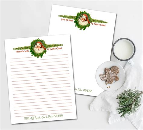 Printable Letter From Santa Letterhead Fully Editable Christmas Printable Santa Claus Letter