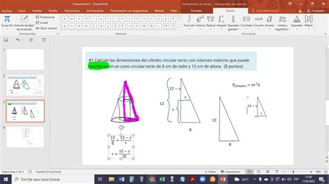 Volumen M Ximo De Cilindro Inscrito En Cono Optimizaci N Youtube