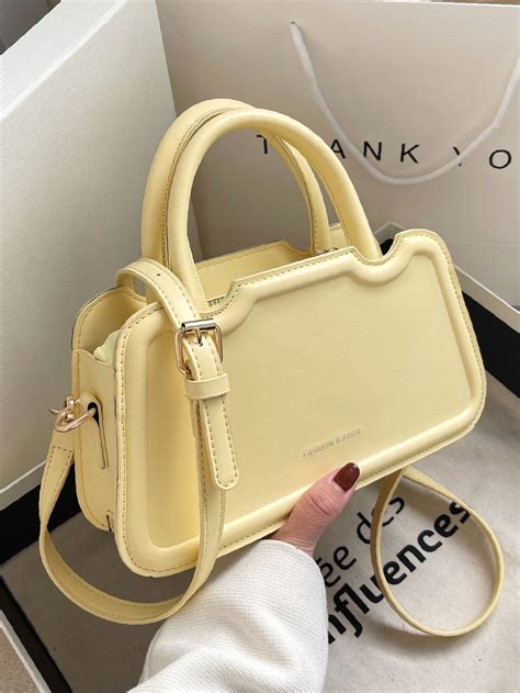 Olivia Mark Letter Graphic Double Handle Square Bag Women Satchels