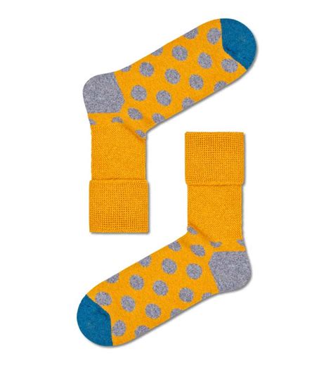 Dark Yellow Big Dot Cozy Crew Sock Happy Socks Us
