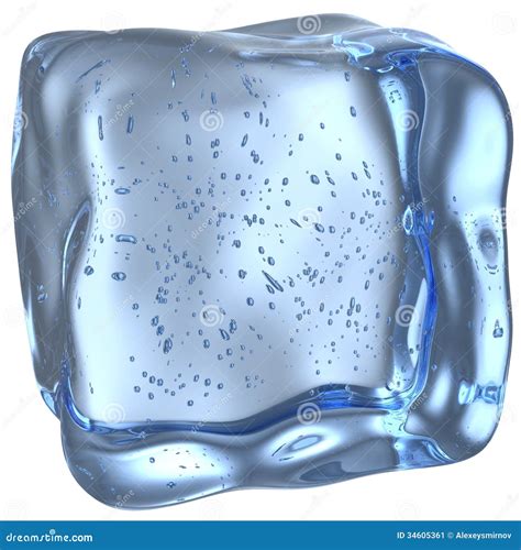 Ice Cube with Small Bubbles Stock Illustration - Illustration of ...