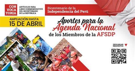 Ampliación hasta el 15 de abril APORTES PARA LA AGENDA NACIONAL DE LOS