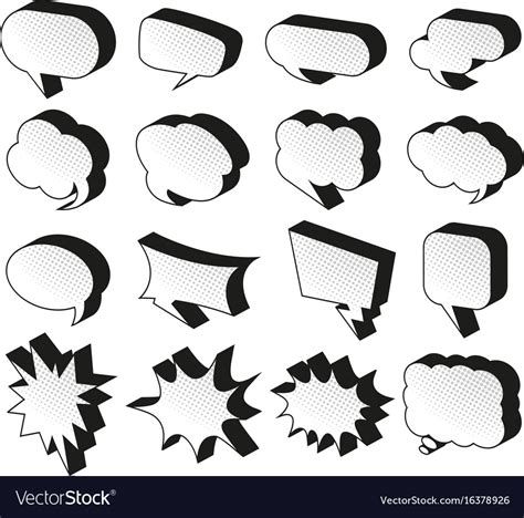 Speech Bubble Templates On White Background Vector Image