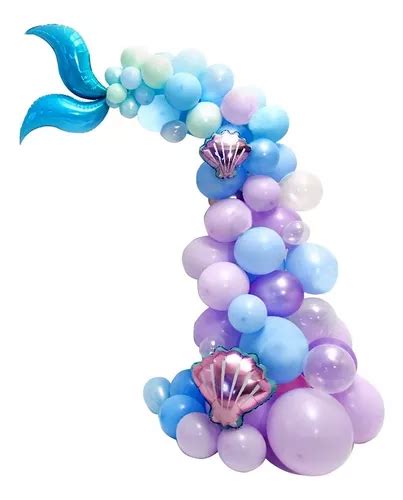 Kit De Globos Con Forma De Cola De Sirena Vejiga De Sirena Arco De