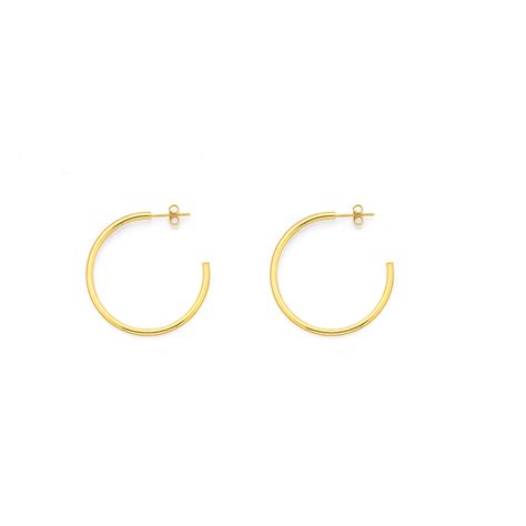 9ct 30mm Hoop Stud Earrings Goldmark Nz