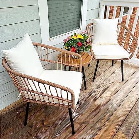 Amazon Tangkula Pieces Pe Wicker Patio Bistro Set Outdoor