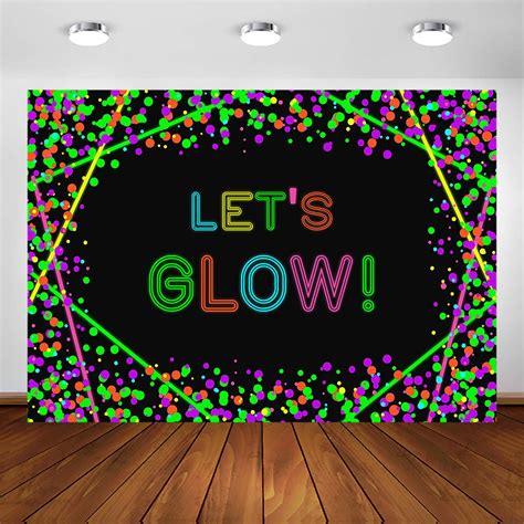 Buy Avezano Lets Glow Neon Party Backdrop Glow In The Dark Confetti