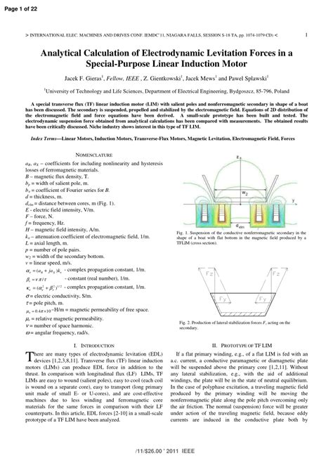 Pdf Analytical Calculation Of Electrodynamic Levitation Forces In A