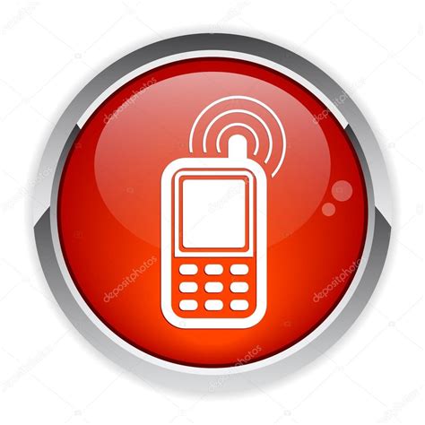 Button Cell Phone Icon Red Stock Vector Image By ©maxsim 14933485