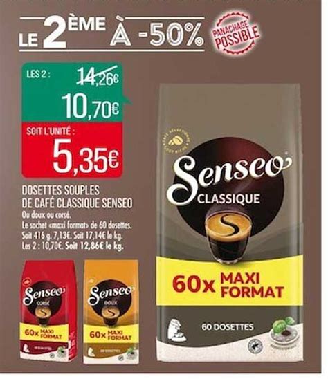 Promo Dosettes Souples De Café Classique Senseo chez Match iCatalogue fr