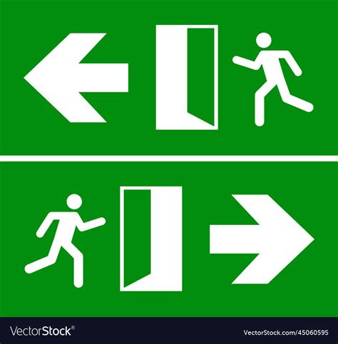 Emergency fire exit sign evacuation fire escape Vector Image