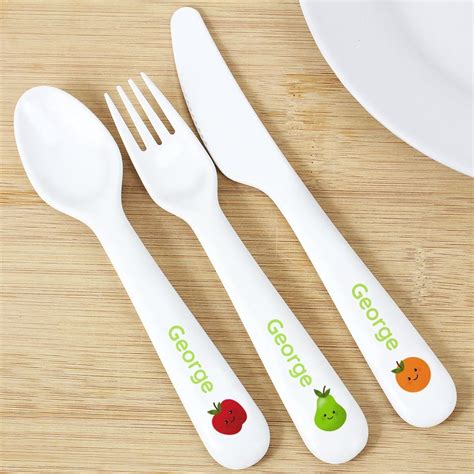 Personalised Kids Cutlery Plastic Set Baby T Toddler Etsy