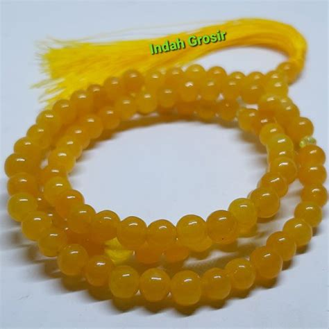 Jual Tasbih Batu Giok Kuning Mm Butir Natural Di Lapak Indah Grosir